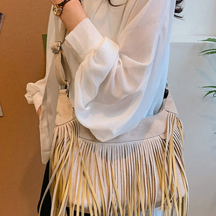 Suede Fringe Adjustable Strap Shoulder Bag