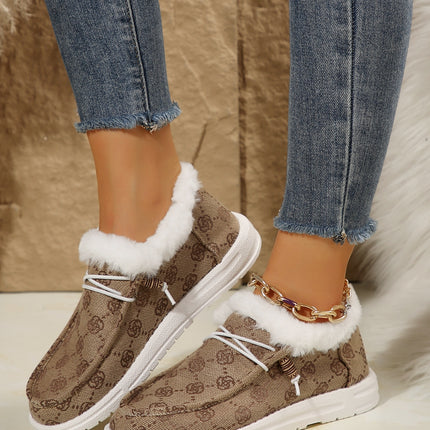 Printed Round Toe Flat Slip-Ons