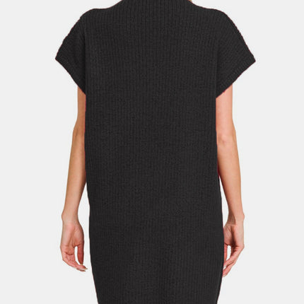 Zenana Short Sleeve Sweater Mini Dress