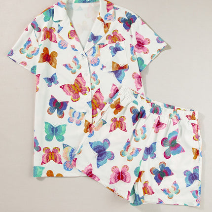 Butterfly Half Sleeve Top and Shorts Set