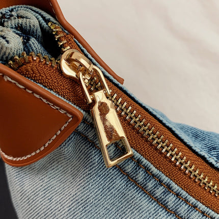 Contrast Denim Shoulder Bag