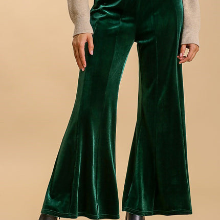 Umgee High Rise Elastic Waist Flare Pants