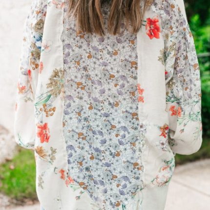 Floral Collared Neck Long Sleeve Shirt