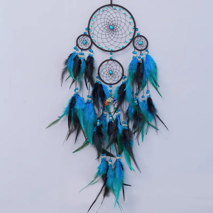 2023 New Dream catchers Retro 5 Ring Dream Catchers Home Decoration Indians Natural Stone Tree of Life Dreamcatcher Wall Hanging