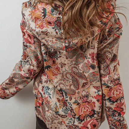 Printed Long Sleeve Hooded Jacket