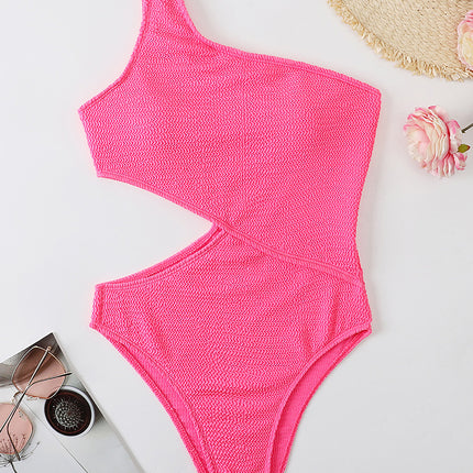 Cutout One Shoulder One-Piece Swimwear