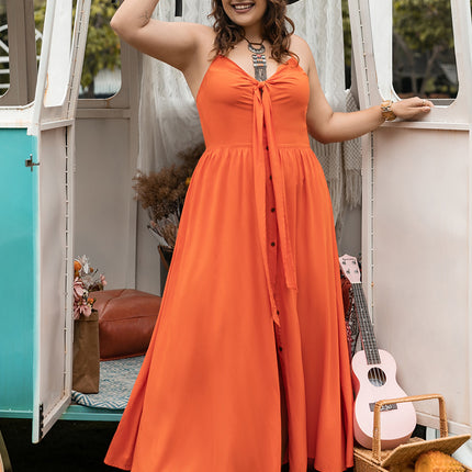 Plus Size Halter Neck Midi Dress
