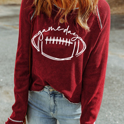 Football Round Neck Long Sleeve Sweatshirt