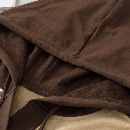 Leopard Drawstring Chest Pocket Hoodie