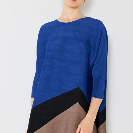 Marina West Swim Pleated Horizontal Rib Color Block Top