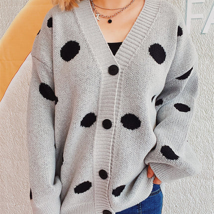 Polka Dot Button Up Cardigan