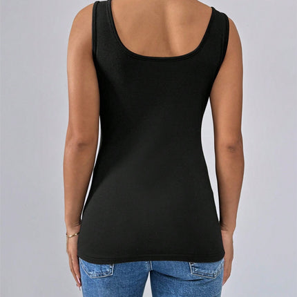 Scoop Neck Wide Strap Tank