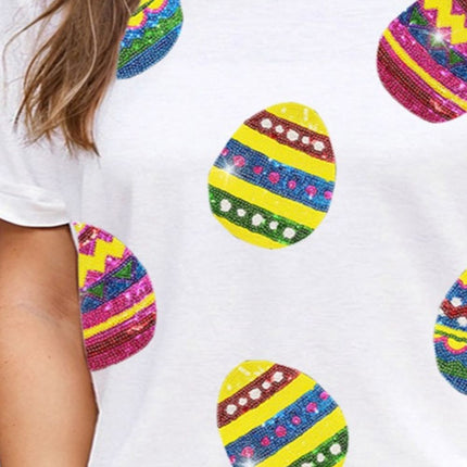 Plus Size Easter Round Neck Short Sleeve T-Shirt