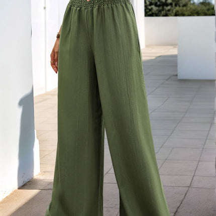 Perfee Smocked Wide Leg Pants