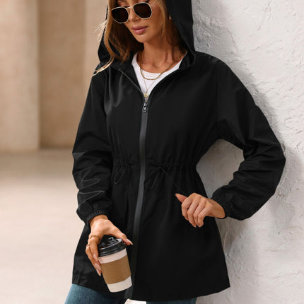 Outdoor Waterproof Long Sleeve Hooded Windbreaker