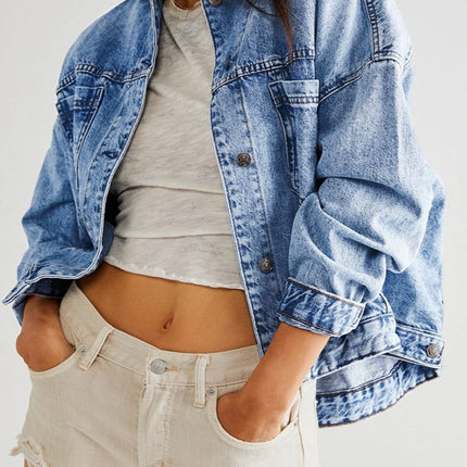 Pocketed Button Up Denim Jacket - Vickie Lynn's