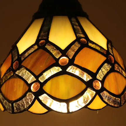 GEORGIA Tiffany-Style Victorian Stained Glass Mini Chandelier 21"