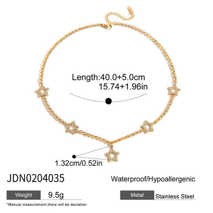 Five-pointed star hollow necklace