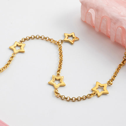 Five-pointed star hollow necklace
