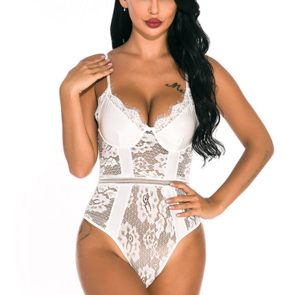 Sexy Lace Spandex Sheer Teddy Bodysuit