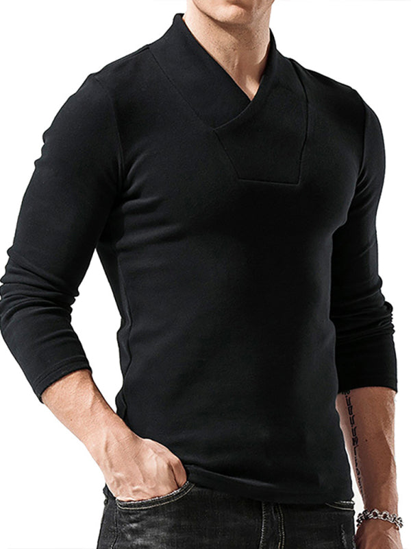 Men's Long Sleeve T-Shirt Muscle Fitted T Shirt Gym Workout Athletic Tee