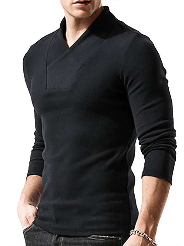 Men's Long Sleeve T-Shirt Muscle Fitted T Shirt Gym Workout Athletic Tee