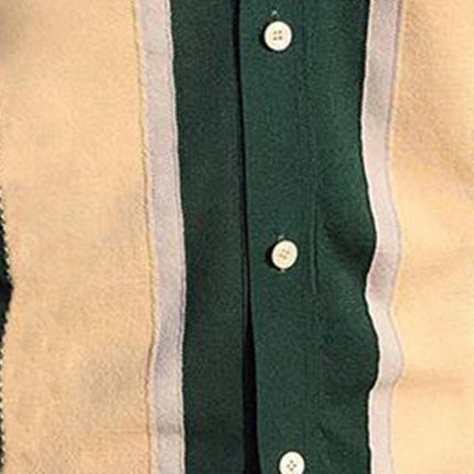 Collision T-Shirt Single-Breasted Cardigan Knitted Short-Sleeved Polo Shirt