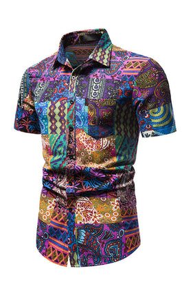 Men's Summer Fashion Printed Short Sleeve Shirts