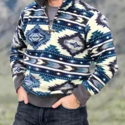 Fashion casual pullover long-sleeved sweater print top