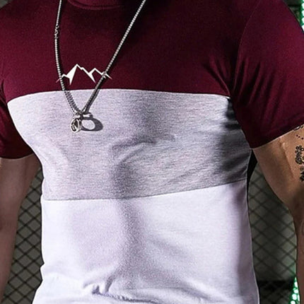 Color Stripe Digital Printing Loose Round Neck Short Sleeve T-Shirt