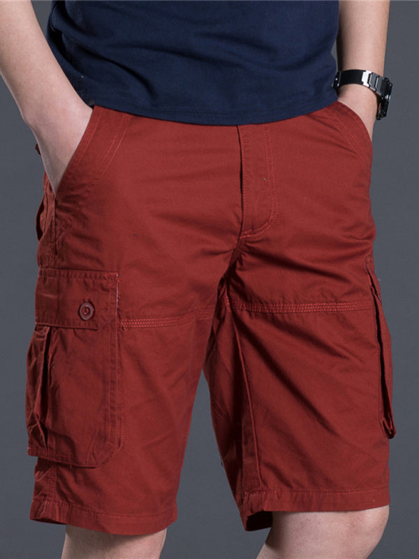 New Thin Workwear Shorts Solid Color Loose Multi-Pocket Straight Casual Pants