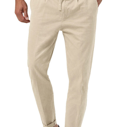 New men's trendy business straight solid color casual trousers