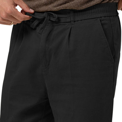 New men's trendy business straight solid color casual trousers