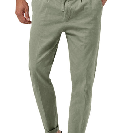 New men's trendy business straight solid color casual trousers