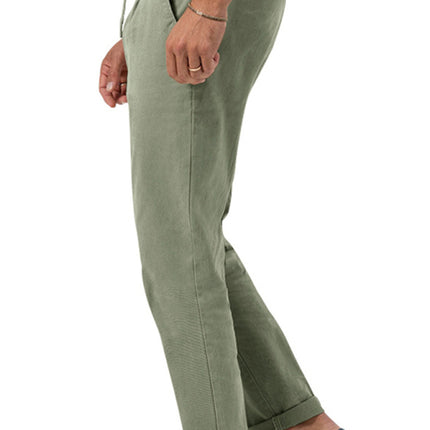 New men's trendy business straight solid color casual trousers