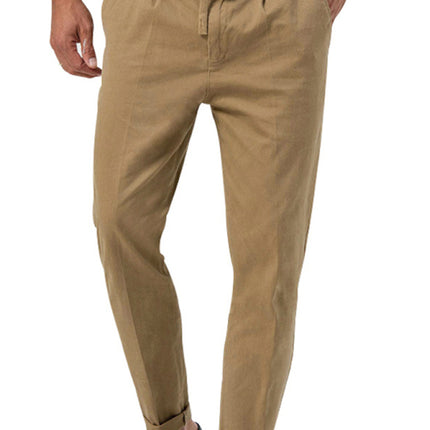 New men's trendy business straight solid color casual trousers