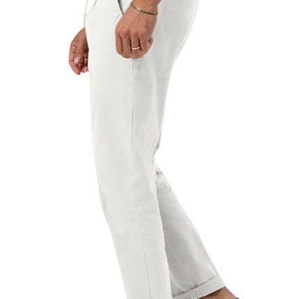 New men's trendy business straight solid color casual trousers