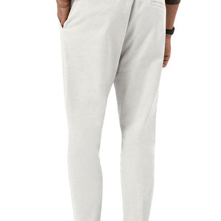 New men's trendy business straight solid color casual trousers