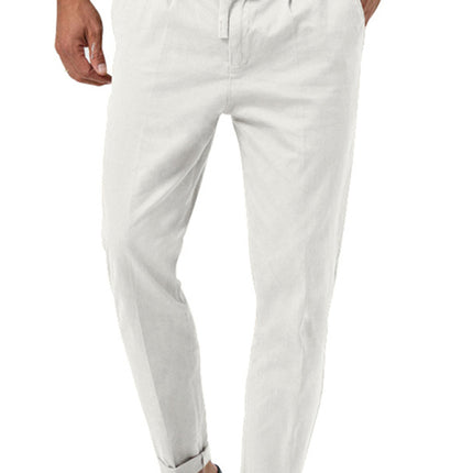 New men's trendy business straight solid color casual trousers