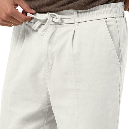 New men's trendy business straight solid color casual trousers