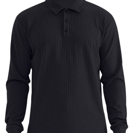 New Men's Lapel Long Sleeve T-Shirt Slim Fit Sports Lapel Polo Shirt