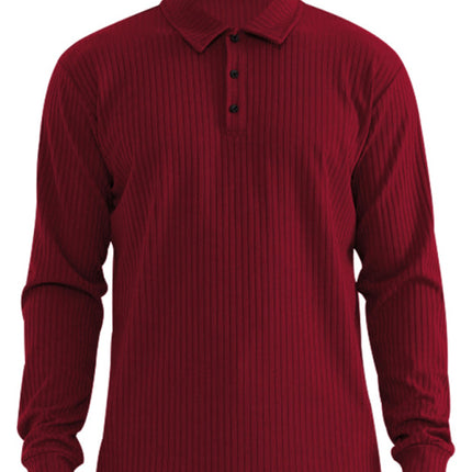 New Men's Lapel Long Sleeve T-Shirt Slim Fit Sports Lapel Polo Shirt