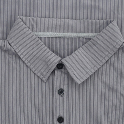 New Men's Lapel Long Sleeve T-Shirt Slim Fit Sports Lapel Polo Shirt