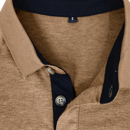 New Men's Long Sleeve Lapel Bottoming POLO Shirt Top