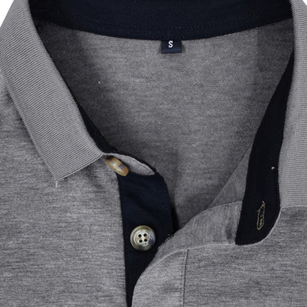 New Men's Long Sleeve Lapel Bottoming POLO Shirt Top