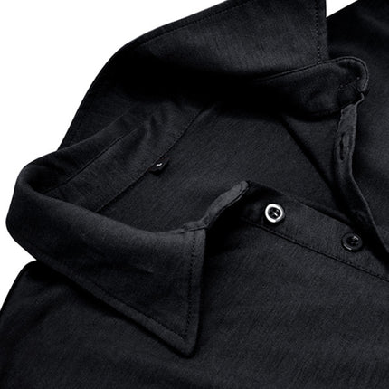 Men's Lapel Polo Solid Color Long Sleeve Polo Shirt