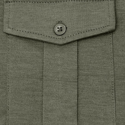 Men's Lapel Polo Solid Color Long Sleeve Polo Shirt