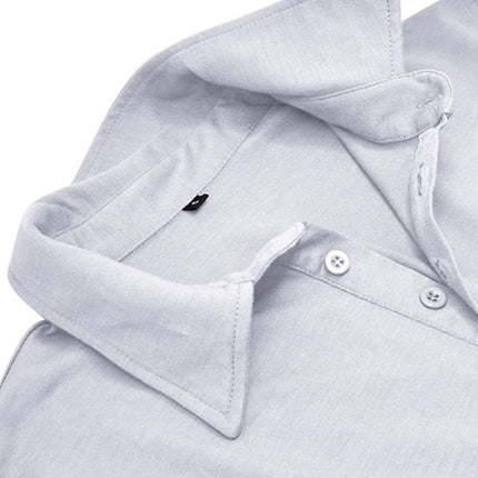 Men's Lapel Polo Solid Color Long Sleeve Polo Shirt