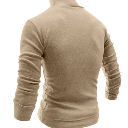 Men's Solid Color Turtleneck Long Sleeve T-Shirt