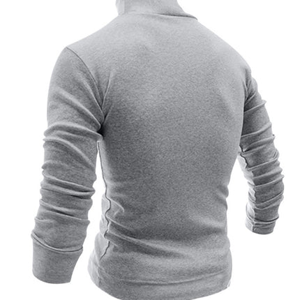 Men's Solid Color Turtleneck Long Sleeve T-Shirt